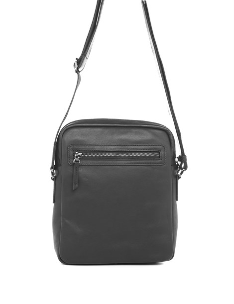 Felicia Black Leather Men's Shoulder Bag