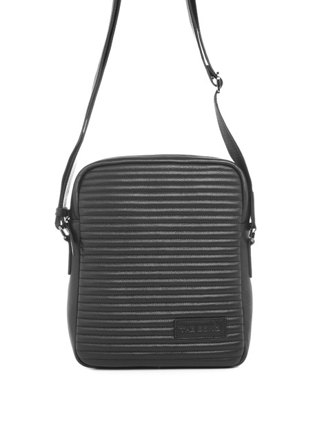 Felicia Black Leather Men's Shoulder Bag