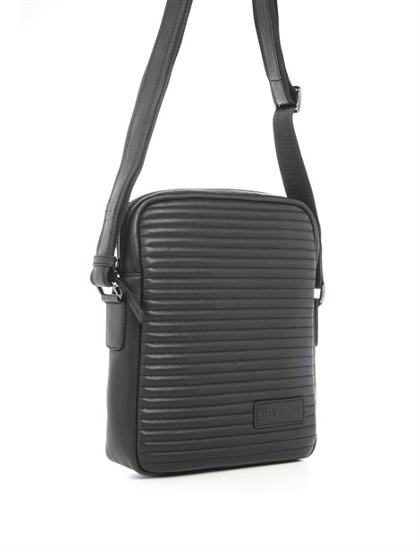 Felicia Black Leather Men's Shoulder Bag
