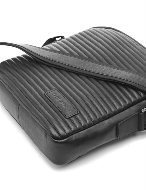 Felicia Black Leather Men's Shoulder Bag