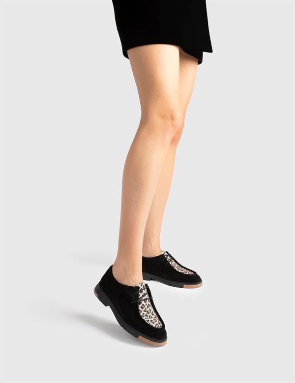 Ferguson Black Suede Leather Women's Oxford