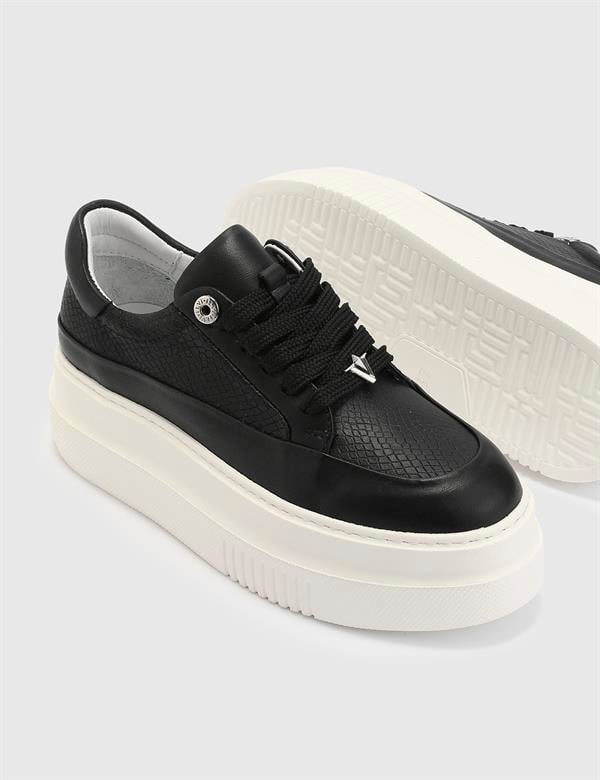Fien Black Floater Leather Women's Sneaker