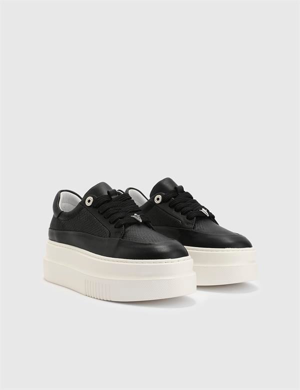 Fien Black Floater Leather Women's Sneaker