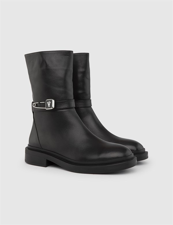 Forni Black Leather Women's Boot