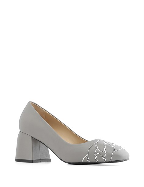 Fuzy Women's Pump Grey Leather