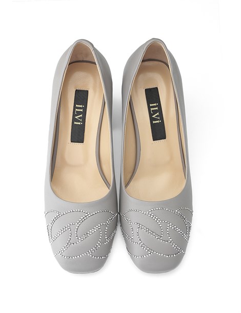 Fuzy Women's Pump Grey Leather