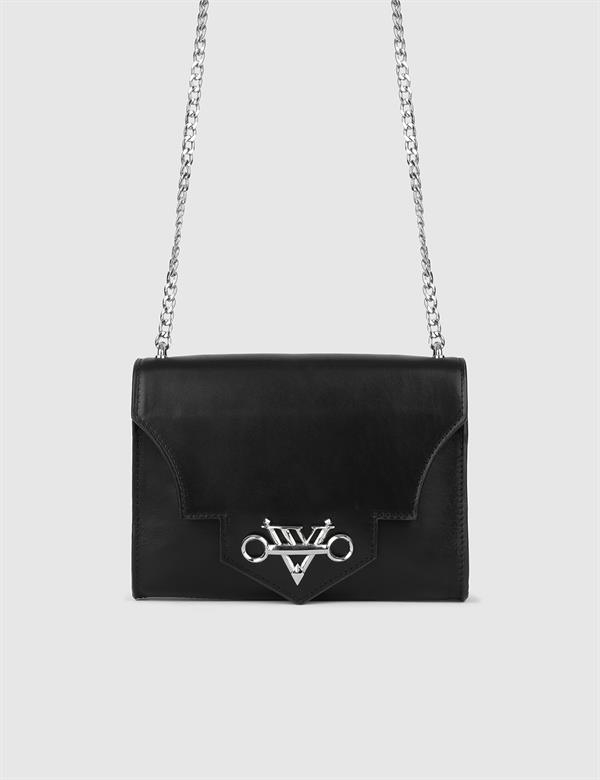 Gan Black Leather Women's Shoulder Bag