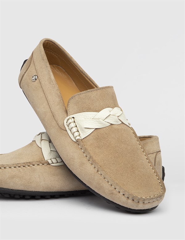 Ganta Beige Suede Men's Moccasin