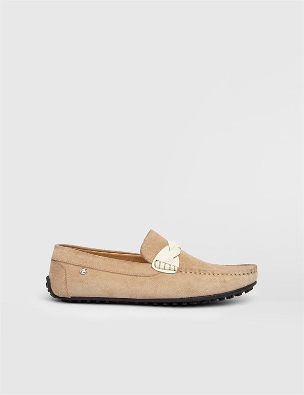 Ganta Beige Suede Men's Moccasin