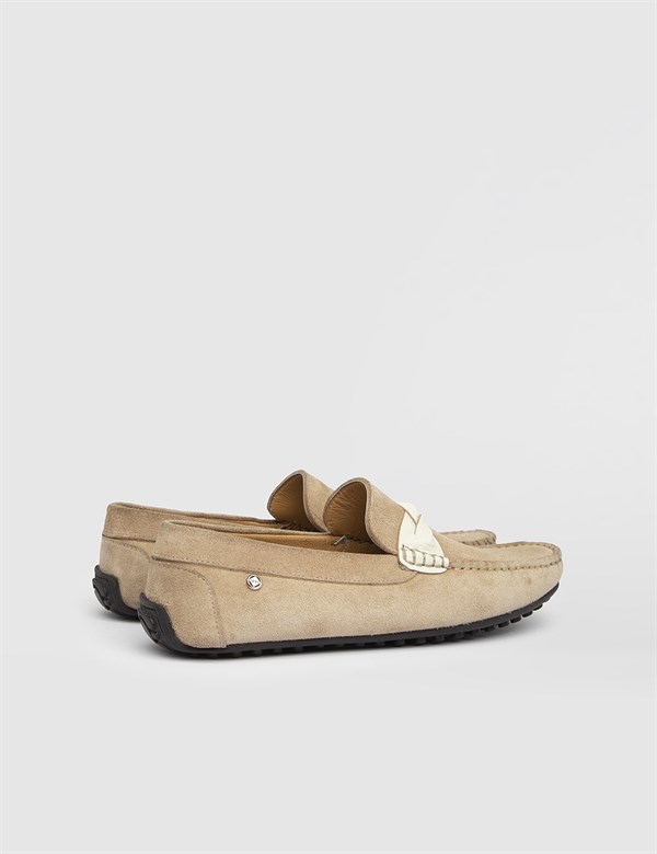 Ganta Beige Suede Men's Moccasin