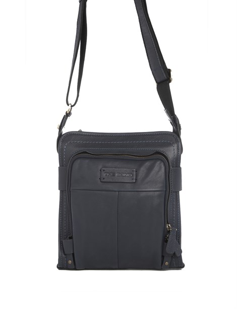 Garland Navy Blue Leather Men's Shoulder Bag