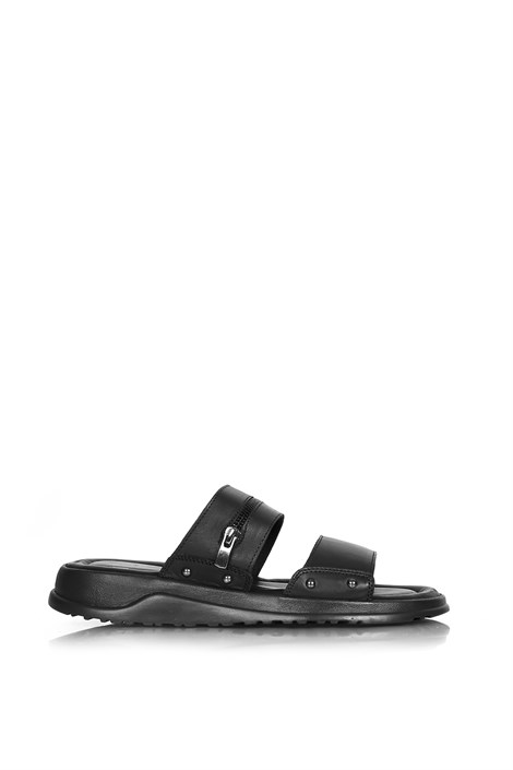 Genus Men's Slipper Black Leather