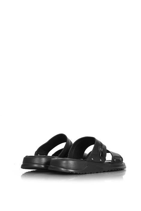 Genus Men's Slipper Black Leather