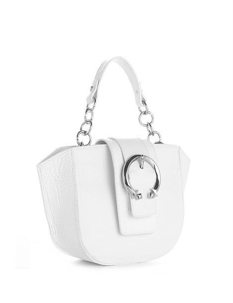 George Women's Shoulder Bag White Crocodile