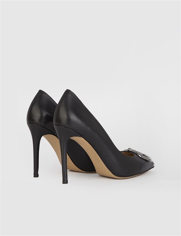 Gianna Black Leather Women's Stiletto