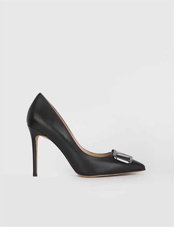 Gianna Black Leather Women's Stiletto