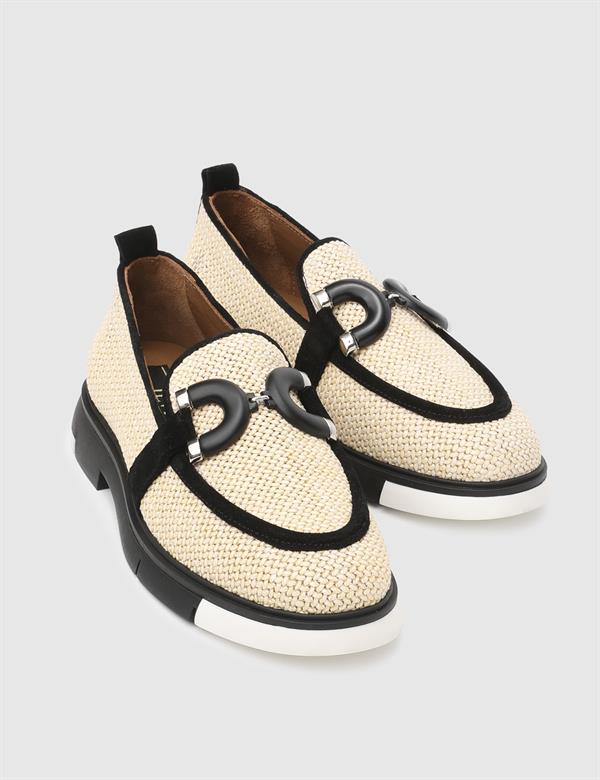 Gilson Süet Hasır Siyah Kadın Loafer