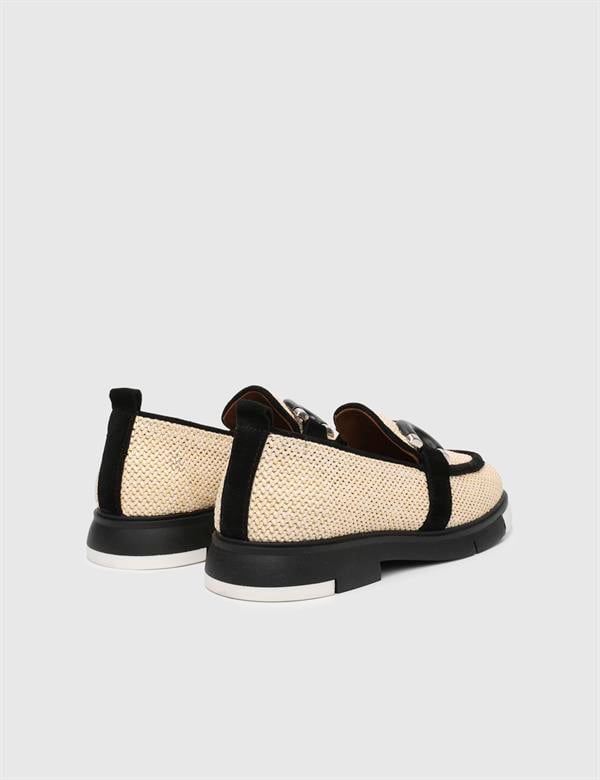 Gilson Süet Hasır Siyah Kadın Loafer