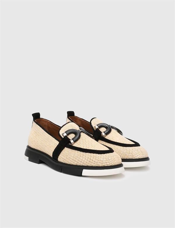 Gilson Süet Hasır Siyah Kadın Loafer