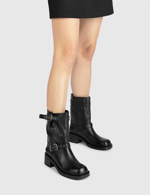 Grazia чёрные кожаные женские ботинки