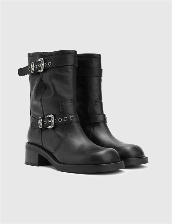 Grazia чёрные кожаные женские ботинки