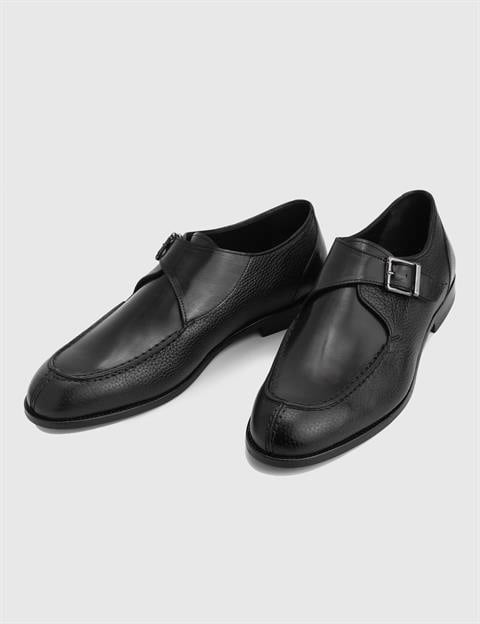 Groh Hakiki Buffalo Guti Deri Siyah Erkek Loafer