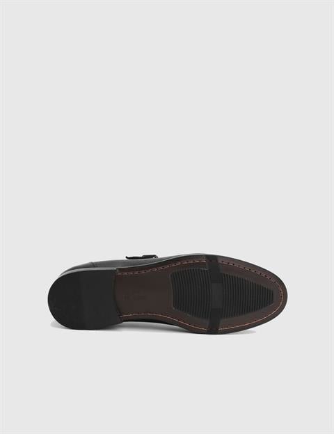 Groh Hakiki Buffalo Guti Deri Siyah Erkek Loafer