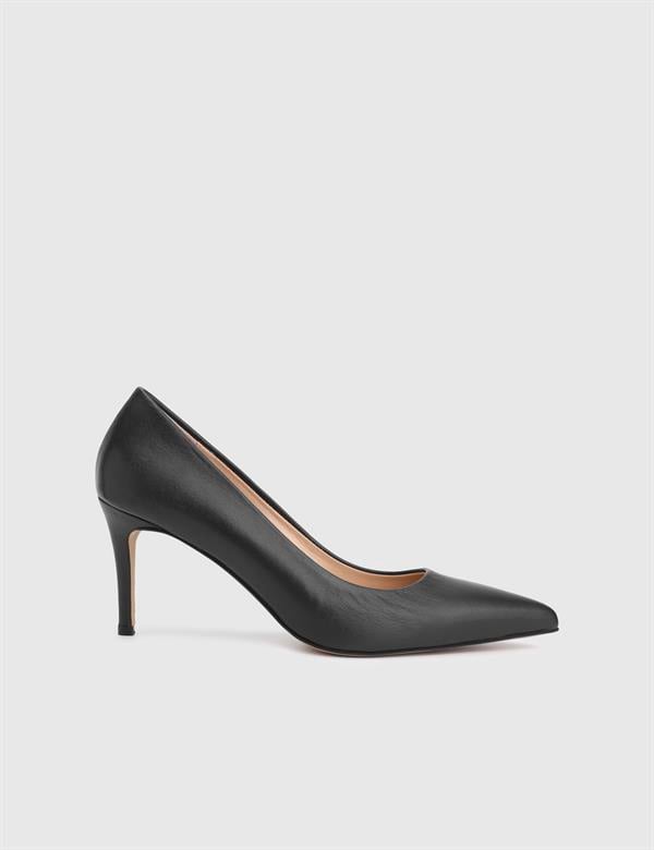 Haidee Hakiki Deri Siyah Kadın Stiletto