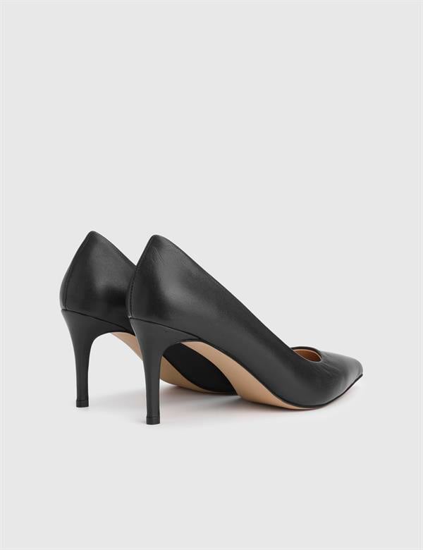 Haidee Hakiki Deri Siyah Kadın Stiletto