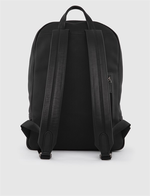 Halifax Black Leather Men's Backpack