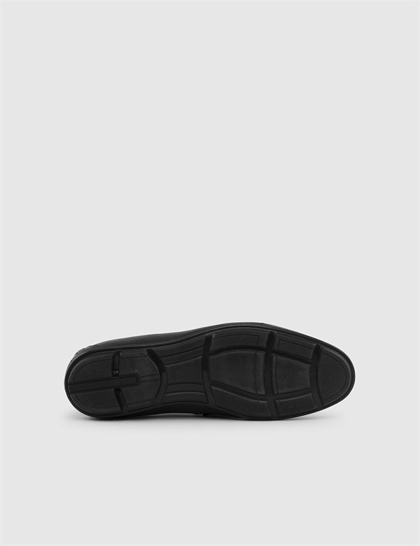 Hasselt Black Floater Leather Men's Moccasin