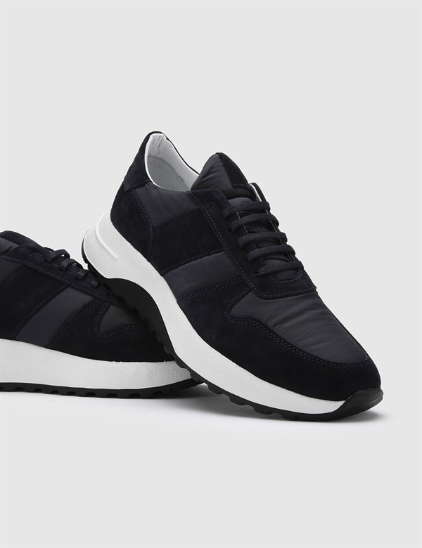 Havard Navy Blue Suede Leather-Fabric Men's Sneaker