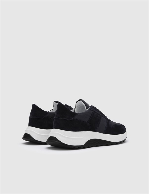 Havard Navy Blue Suede Leather-Fabric Men's Sneaker