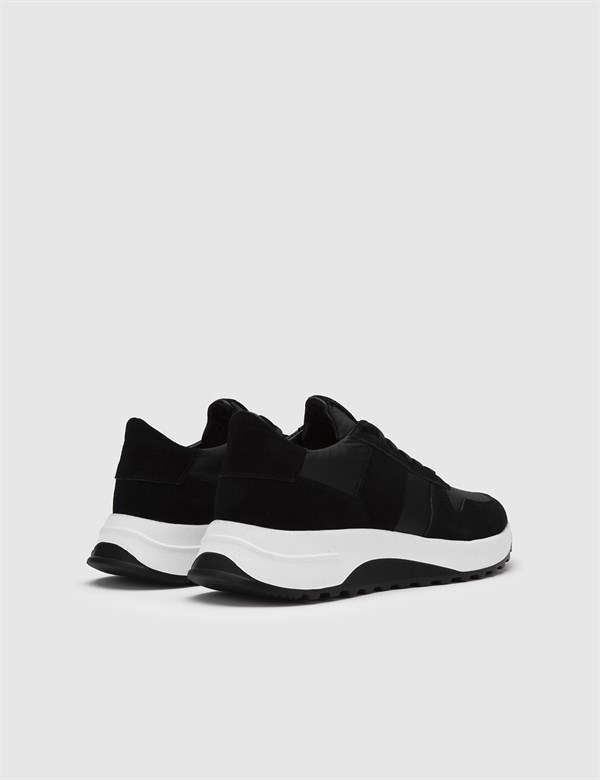 Havard Black Suede Leather-Fabric Men's Sneaker