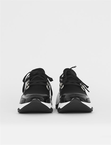 Hema Black Leather - Black Patent Leather Women's Sneaker