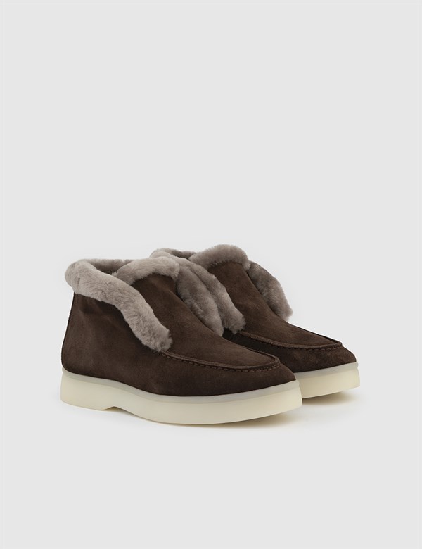 Henrik Brown Suede Leather Women's Boot