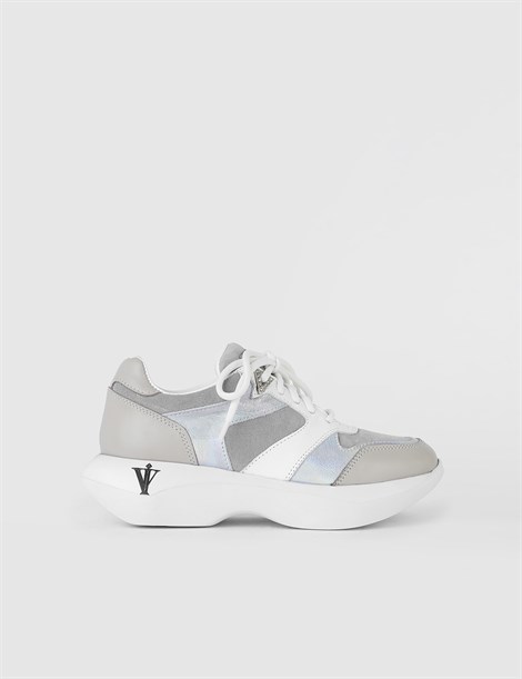 Hesa Grey Suede - White Leather Women's Sneaker
