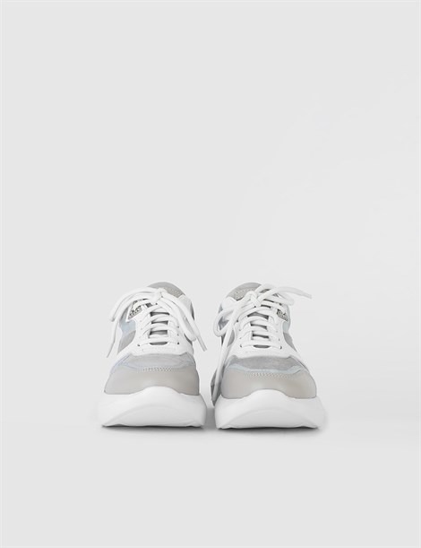 Hesa Grey Suede - White Leather Women's Sneaker