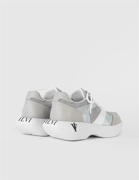 Hesa Grey Suede - White Leather Women's Sneaker