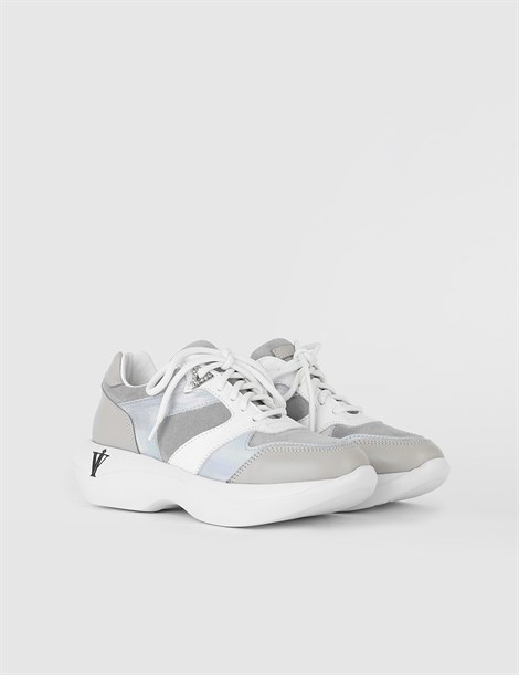 Hesa Grey Suede - White Leather Women's Sneaker