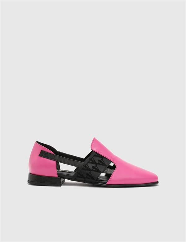 Hina Hakiki Deri Kadın Pembe Loafer Ayakkabı