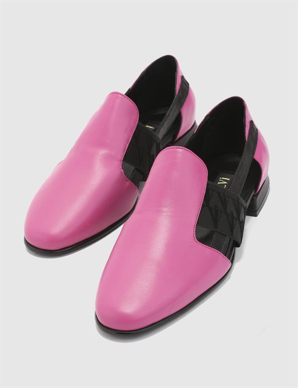 Hina Hakiki Deri Kadın Pembe Loafer Ayakkabı