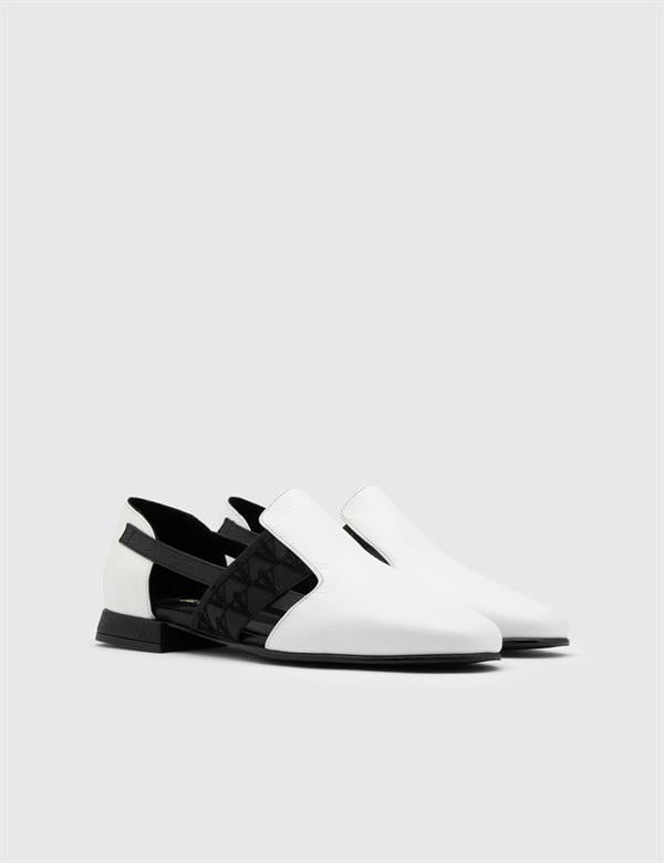 Hina White Floater Leather Women's Loafer