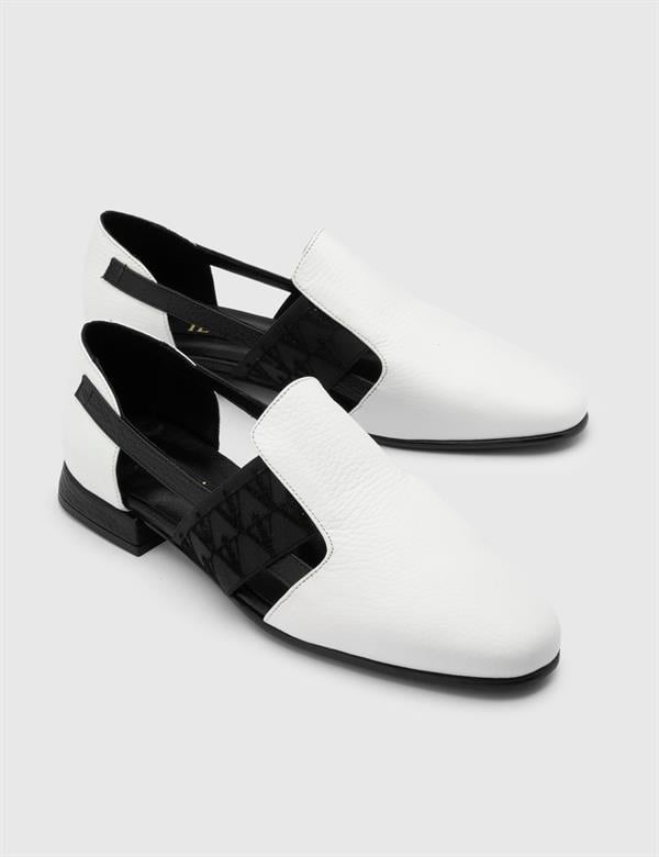Hina White Floater Leather Women's Loafer