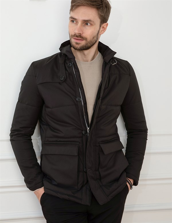 Huaraz Black Men's Bomber Jacket