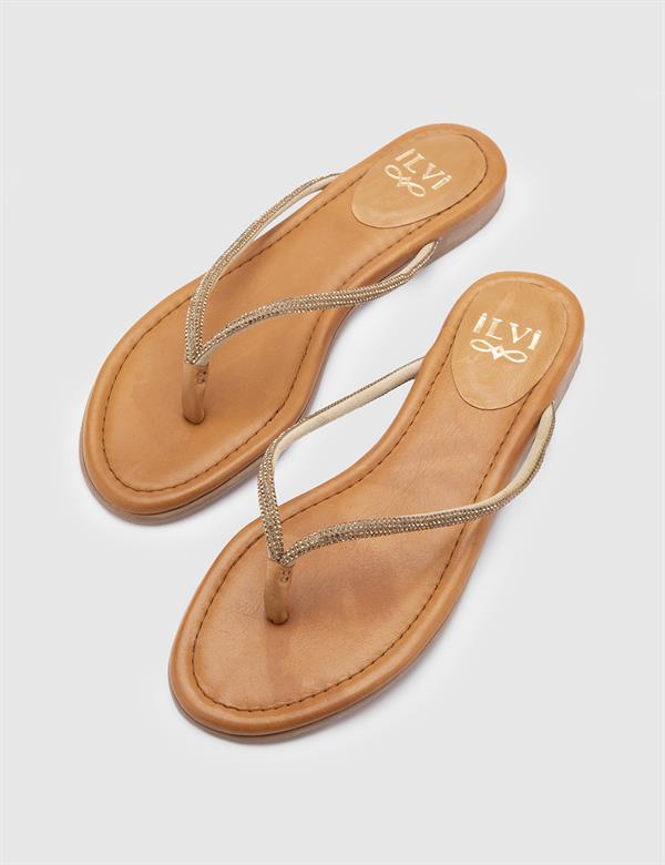 İago Saddle Brown Leather Women's Slide