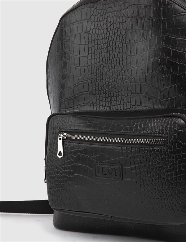 İnverno Black Crocodile Men's Backpack