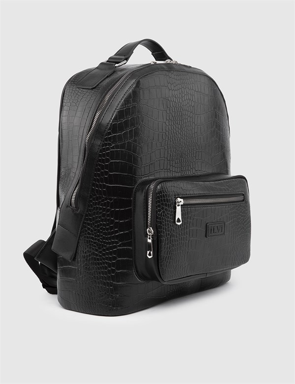 İnverno Black Crocodile Men's Backpack