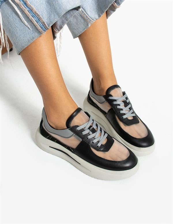 Ismael Black Leather Women's Sneaker