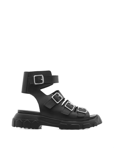 İxya Women's Sandal Black Leather
